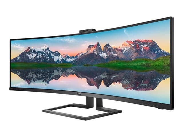 Philips Brilliance P-line 499P9H 49" Curved 32:9 Dual QHD 5120 x 1440 Monitor with USB-C Dock & Pop-up Webcam Textured Black - Image 3