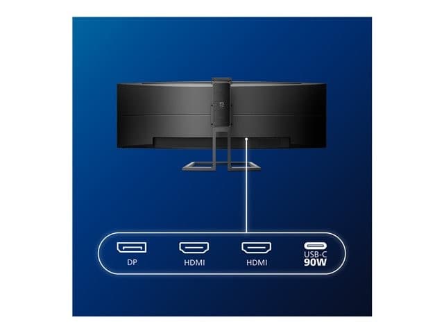 Philips Brilliance P-line 499P9H 49" Curved 32:9 Dual QHD 5120 x 1440 Monitor with USB-C Dock & Pop-up Webcam Textured Black - Image 9