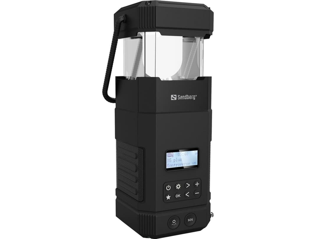 Sandberg Survivor Lantern All-in1 10000 (420-90) Power Bank, LED Lantern, DAB+/FM Radio & Bluetooth Speaker - Black - Image 1