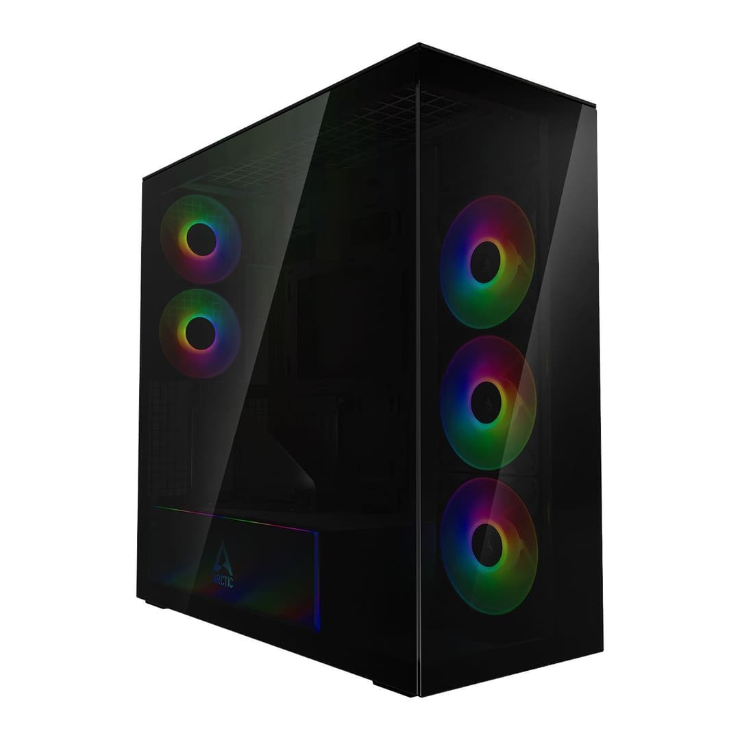 Arctic Xtender ARGB Tempered Glass w/ Vertical GPU Mount Mid Tower PC Case - Black - Image 1