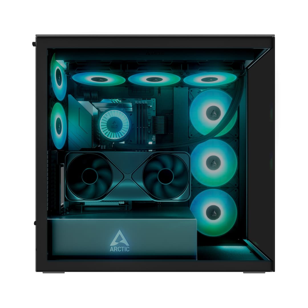 Arctic Xtender ARGB Tempered Glass w/ Vertical GPU Mount Mid Tower PC Case - Black - Image 6