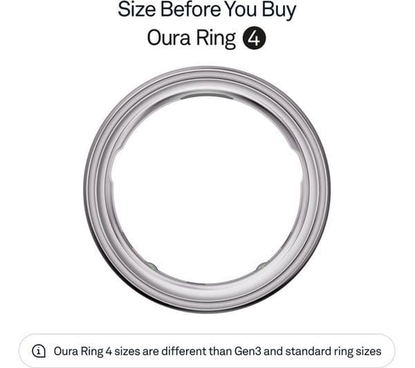 Oura Ring 4 Smart Ring - Silver, Size 5 - Image 2