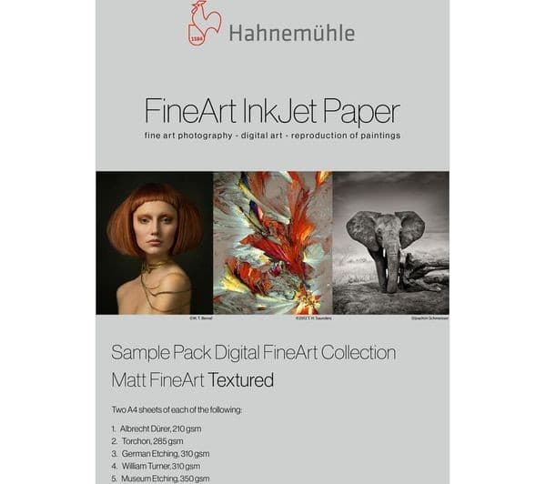 HAHNEMUEHLE Digital FineArt Sample Pack A4 Matte Photo Paper - 12 Sheets - Image 1