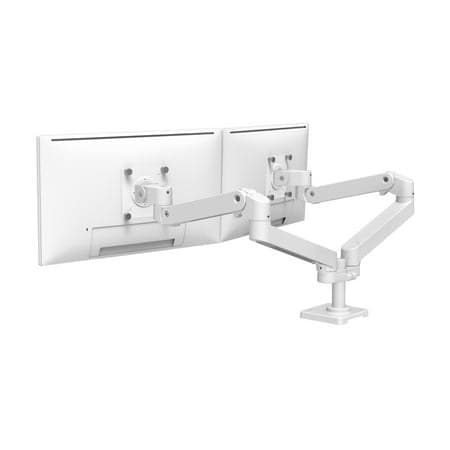 Ergotron LX Pro Dual Side-by-Side Monitor Arm, Desk Mount, up to 27" - White - Image 1