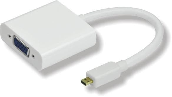 Microconnect HDMIDVGA HDMI Micro (Type D) - VGA Adapter M-F, 25cm, 1080p, White - Image 1