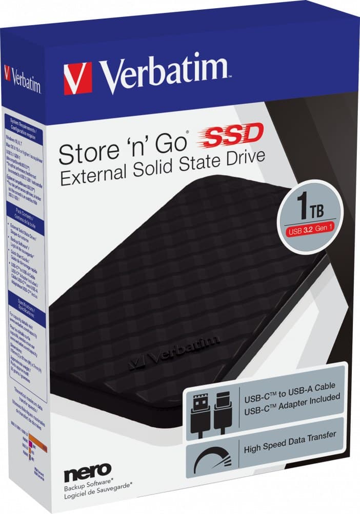 Verbatim Store 'n' Go Portable SSD USB 3.2 Gen 1 1TB Black - Image 4