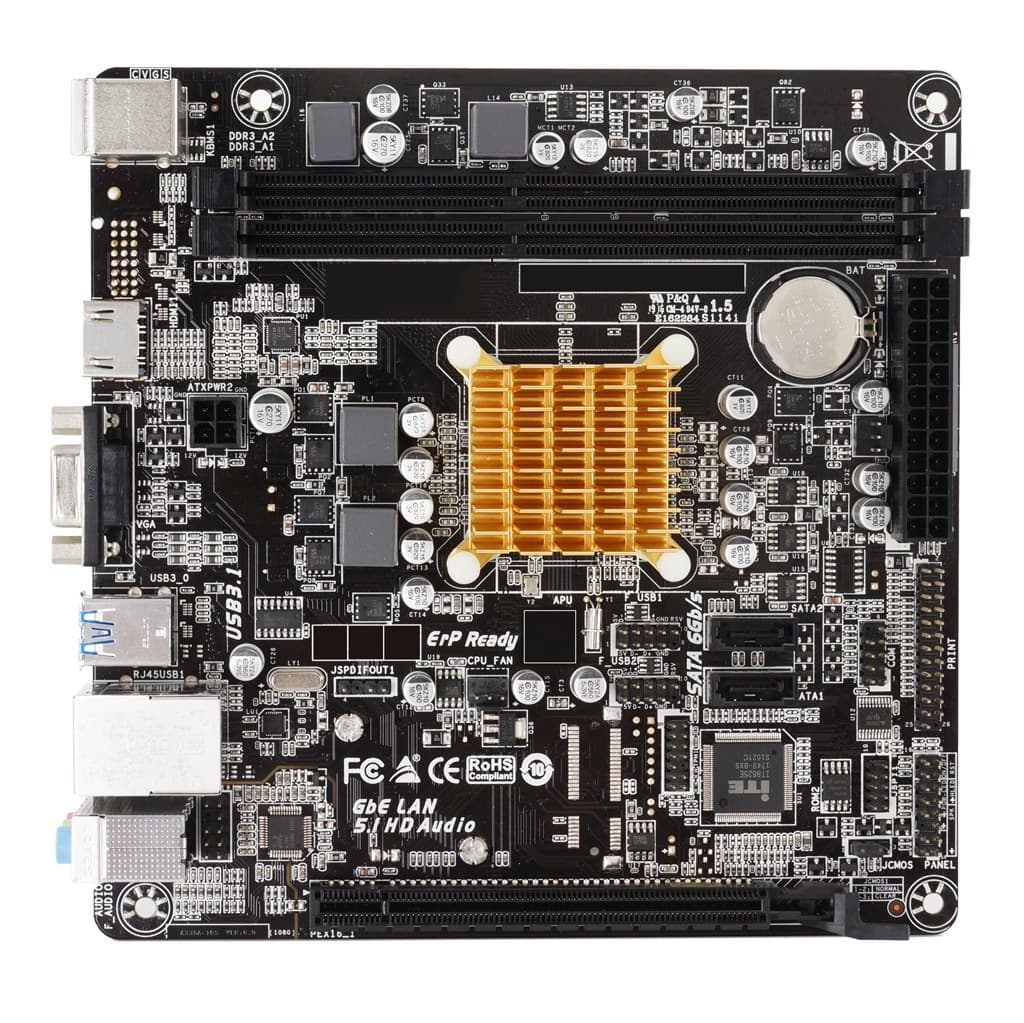 Biostar A68N-2100K motherboard AMD E1-6010 mini ITX - Image 2