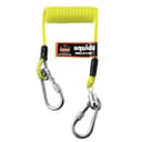 Ergodyne Squids 3130S Coiled Cable Tool Lanyard with Dual Stainless Steel Carabiners - 2lbs / 0.9kg, Lime, Standard thumbnail 3