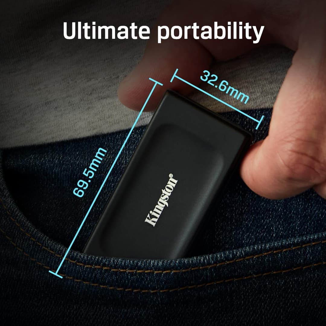 Kingston XS1000 2TB Portable External SSD USB 3.2 Gen 2 - Black - Image 2