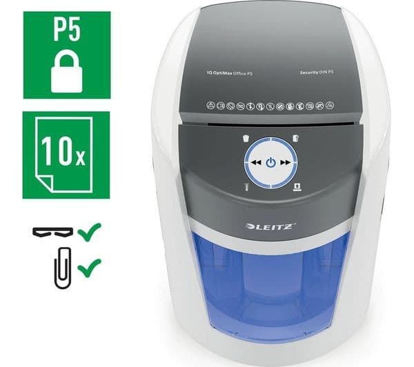 LEITZ IQ OptiMax Office P5 Micro Cut Paper Shredder - Image 4