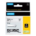 DYMO Rhino Industrial Vinyl Labels | 19 mm x 5.5 m | Black Print on White | Self-Adhesive | for Rhino & LabelManager Label Makers thumbnail 1