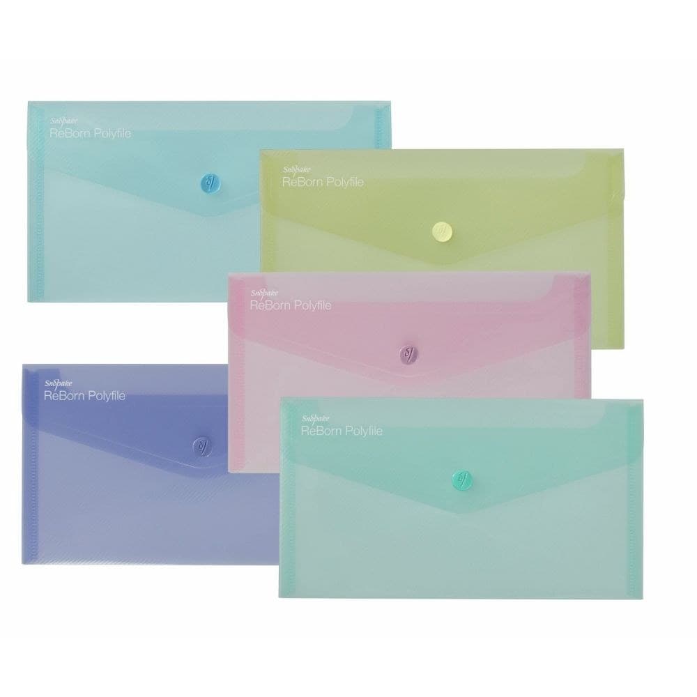 Snopake 15908 ReBorn Recycled DL Polyfile Pack of 5 - Image 1