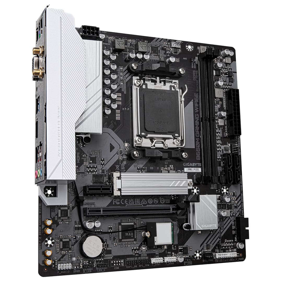 GIGABYTE B650M GAMING WIFI6E AMD B650 Socket AM5 Micro-ATX Motherboard - AMD Ryzen 9000 Series CPUs, 5+2+2 Phases VRM, up to 6400MHz DDR5 (OC), 1xPCIe 4.0 M.2, 2.5 GbE LAN, WIFI 6E, USB 3.2 Gen 1 - Image 3