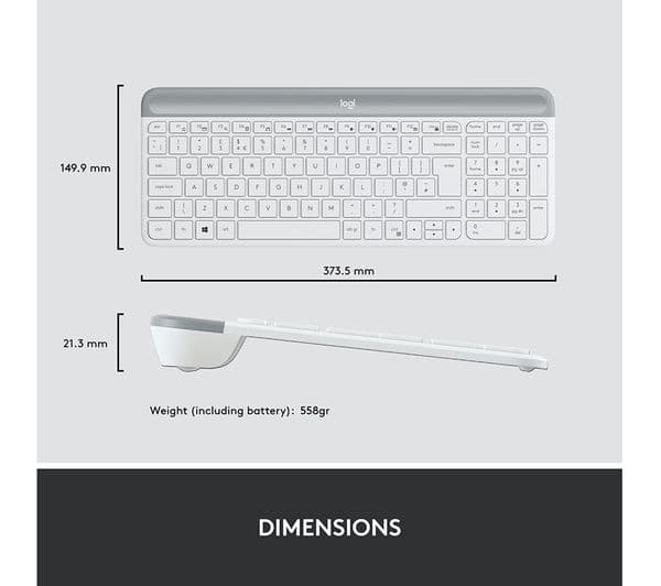 Logitech MK470 Wireless Keyboard Mouse Set White - Image 8