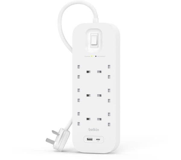 Belkin SRB002af2M Extension Lead 6-Socket 2m White - Image 1