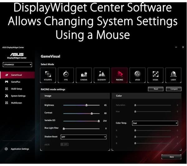 ASUS ROG Swift PG49WCD 49" DQHD 5120x1440 Curved QD-OLED 144Hz Gaming Monitor - Black - Image 5