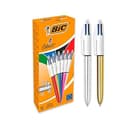 BIC 4 Colours Shine - 4 colour ballpoint pen - black, red, blue, green ink, assorted metallic barrels (pack of 12) thumbnail 1