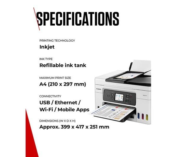 Canon MAXIFY GX4050 MegaTank All-in-One Wireless Inkjet Printer with Fax - Image 7
