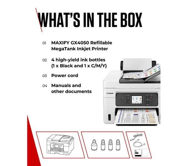 Canon MAXIFY GX4050 MegaTank All-in-One Wireless Inkjet Printer with Fax - Image 8