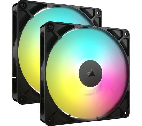 CORSAIR RS140 ARGB PWM 140 mm Case Fan - Black, Dual Pack