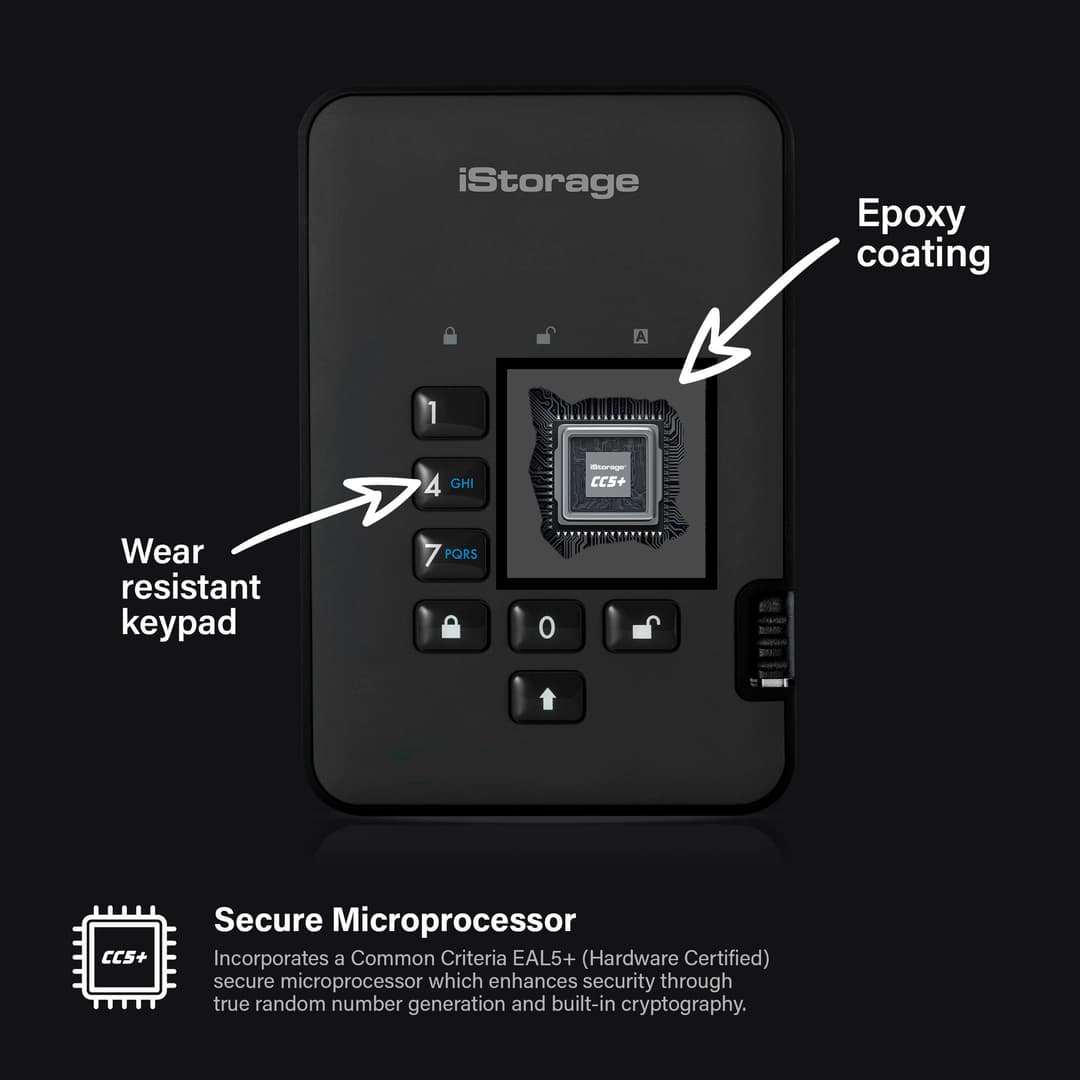 iStorage diskAshur2 SSD 2TB Black - Secure Portable Solid State Drive - Image 4