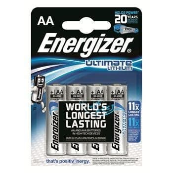 Energizer Ultimate Lithium AA L91 / LR6 1.5V Batteries - Pack of 4