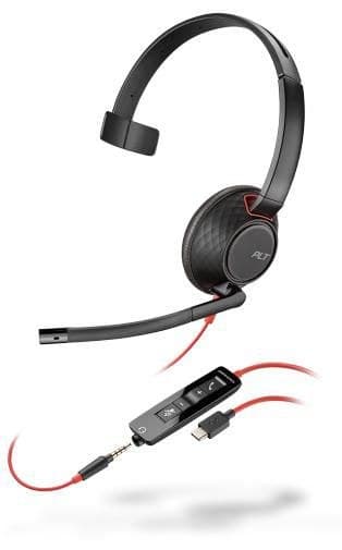 Poly Blackwire 5210 C5210 Monaural USB-C Wired Headset with 3.5mm Jack - Image 1
