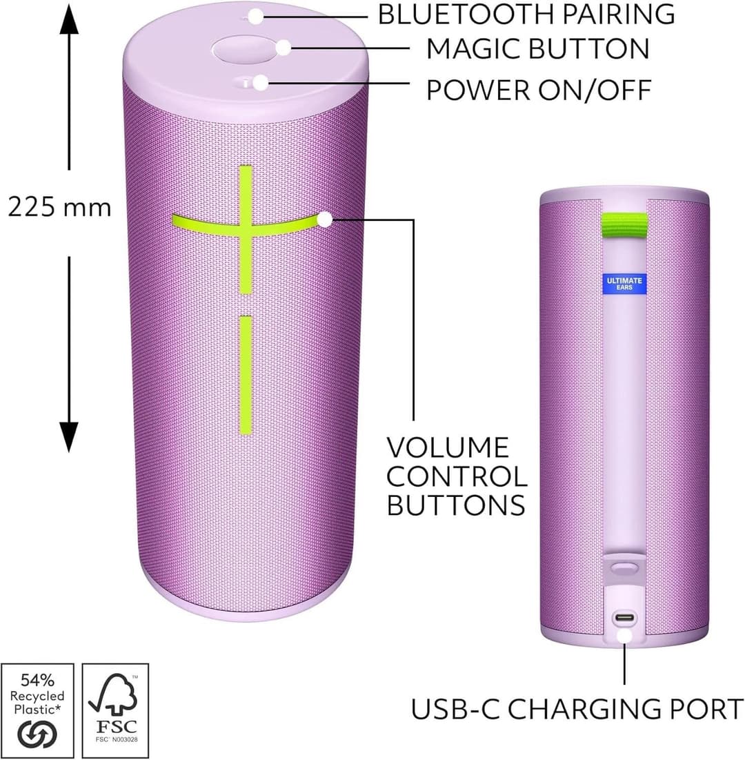 Ultimate Ears MEGABOOM 4 Portable Waterproof Bluetooth Speaker - Enchanting Lilac - Image 4