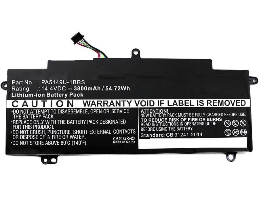 Laptop Battery for Toshiba Tecra Z40-A 54.72Wh Li-ion 14.4V 3800mAh (PA5149U-1BRS)