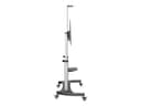StarTech.com Mobile TV Stand, Heavy Duty TV Cart for 60-100" Display (100kg/220lb), Height Adjustable Rolling Flat Screen Floor Standing on Wheels, Universal Television Mount w/Shelves - W/ 2 equipment shelves cart - for flat panel - black, silver thumbnail 4