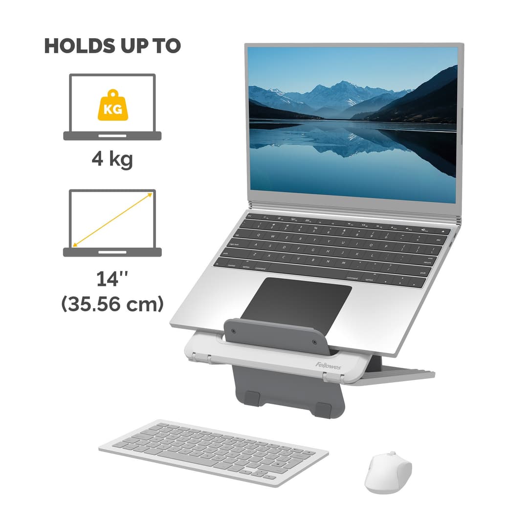 Fellowes Breyta Adjustable Laptop Stand - White - Image 3