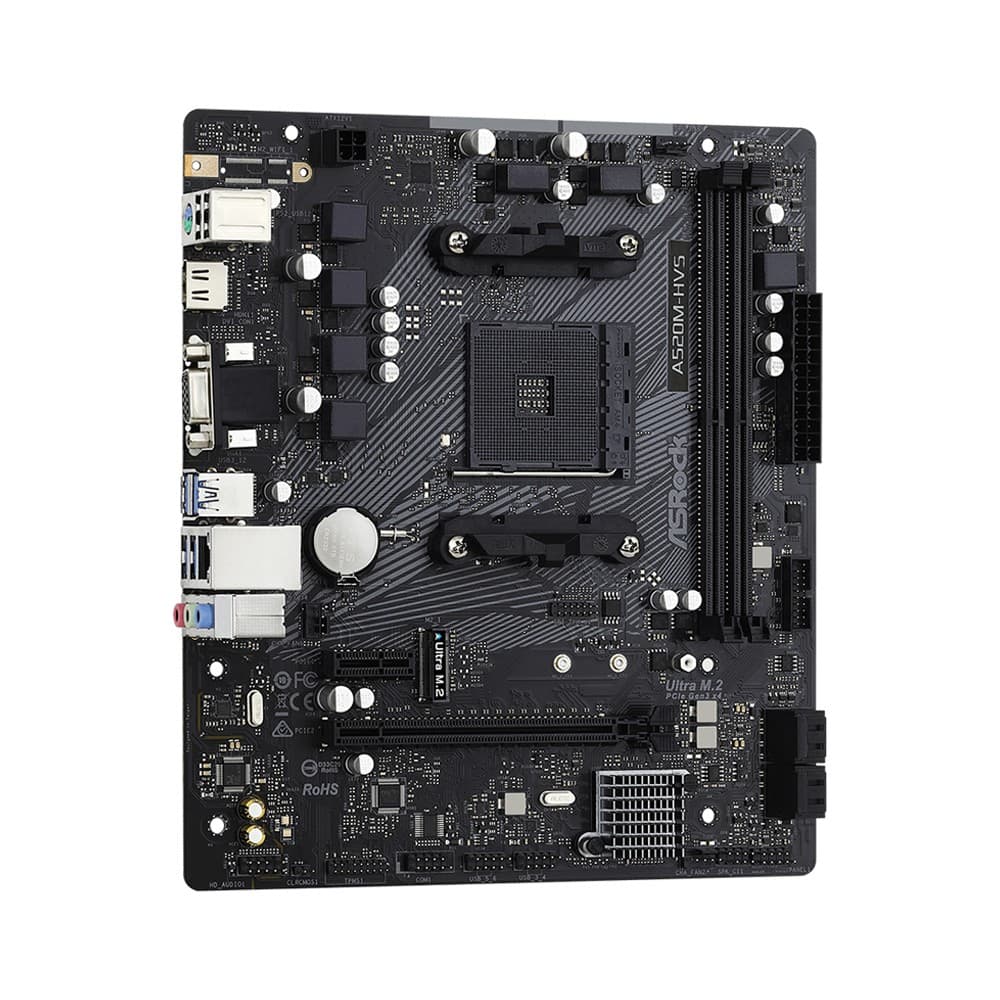 ASRock A520M-HVS AMD A520 DDR4 Micro-ATX Socket AM4 Motherboard - Image 4