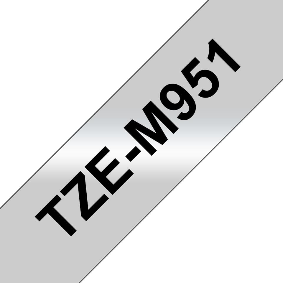 Brother TZE-M951 label-making tape Black on matte silver 24mm x 8m
