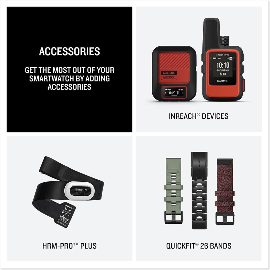 Garmin Instinct 3 Tactical Edition AMOLED Smartwatch 50mm Black - Image 6