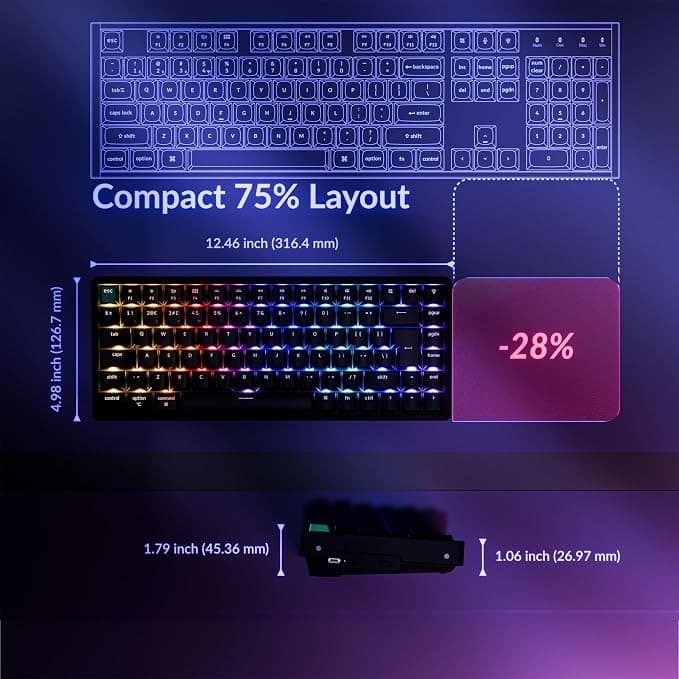 Keychron K2 HE Wireless Mechanical Keyboard Black - Image 5