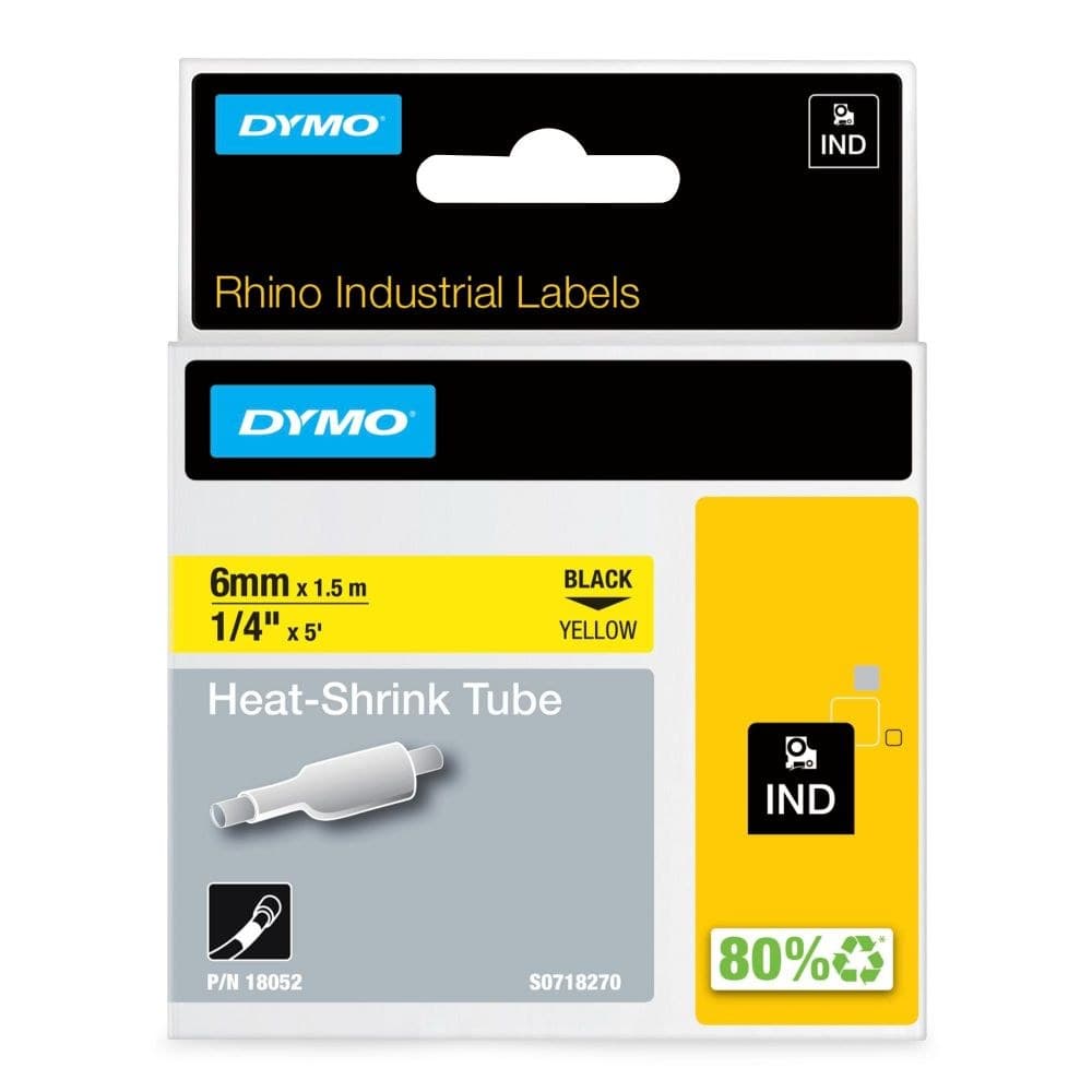 Dymo 18052 6mm Yellow Sleeve - S0718270 - Image 1