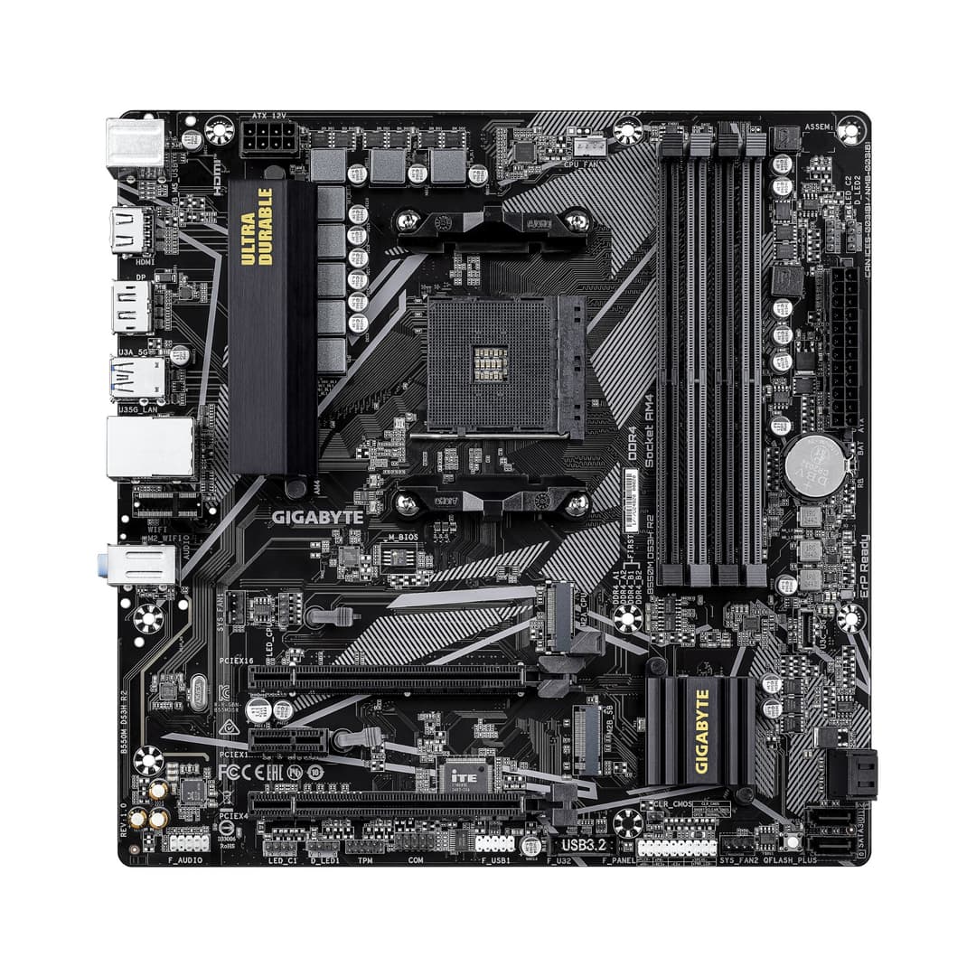 GIGABYTE B550M DS3H R2 AMD B550 Micro-ATX Socket AM4 Motherboard - Image 2