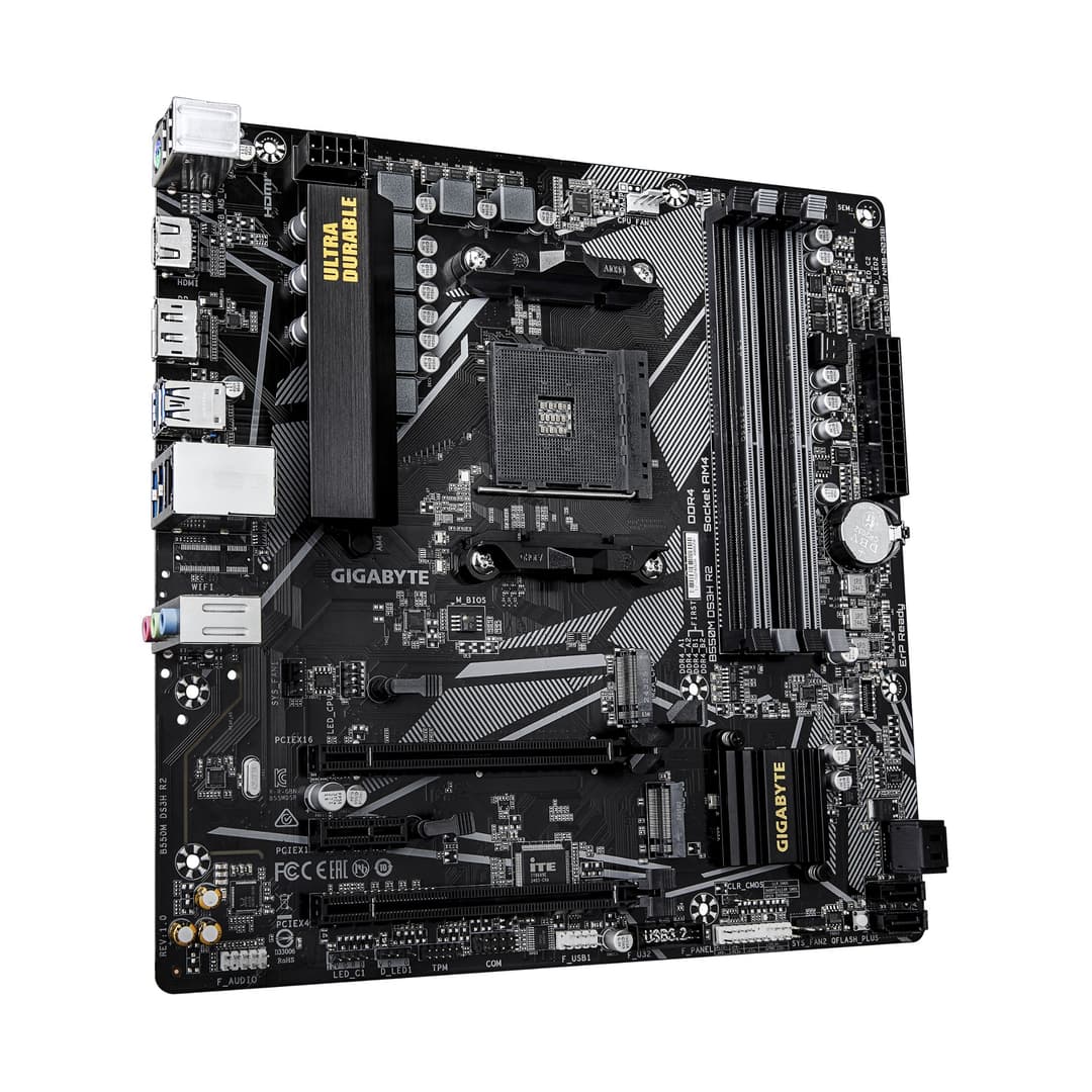 GIGABYTE B550M DS3H R2 AMD B550 Micro-ATX Socket AM4 Motherboard - Image 3