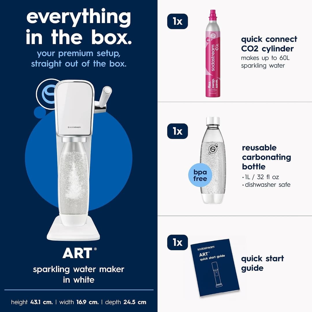 SodaStream Art Sparkling Water Maker Starter Kit White - Image 4