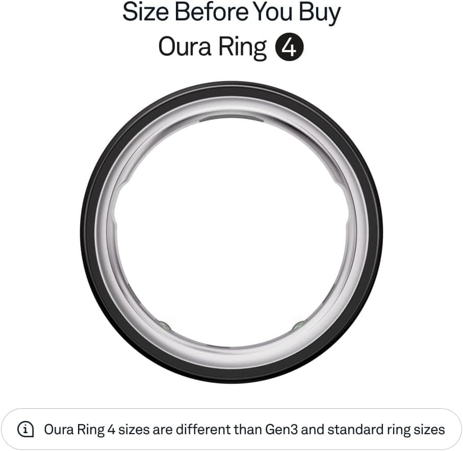Oura Ring 4 Smart Ring - Black, Size 4 - Image 2