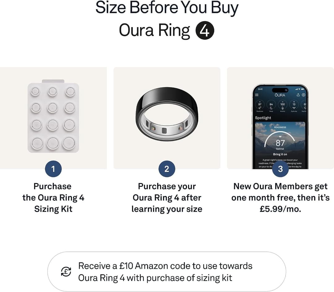 Oura Ring 4 Smart Ring - Black, Size 4 - Image 3