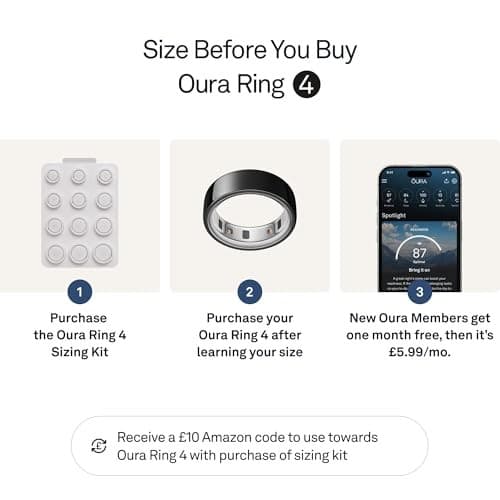 Oura Ring 4 Smart Ring - Black, Size 4 - Image 10