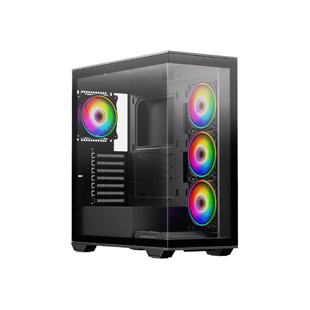 Vida Solus Black ARGB Tempered Glass ATX Gaming Case - Image 1