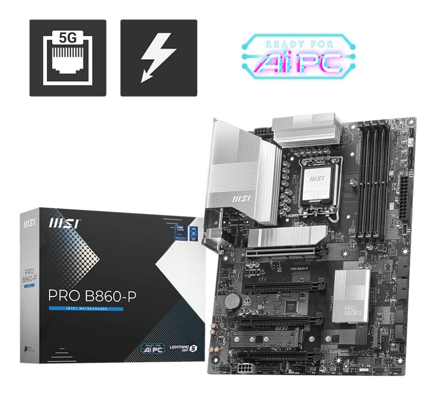 MSI PRO B860-P DDR5 Motherboard Intel B860 LGA 1851 (Socket V1) ATX - Image 1