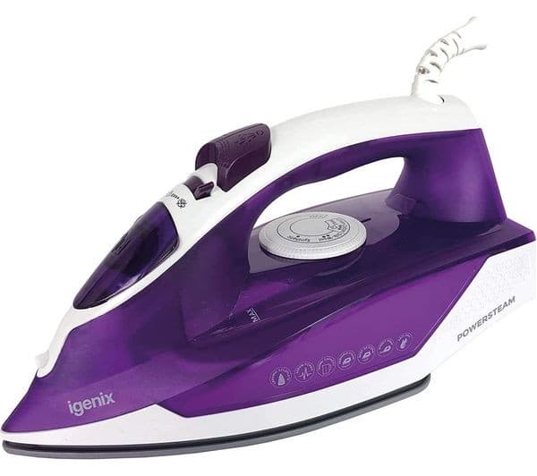 IGENIX PowerSteam IG3122 Steam Iron - White & Purple