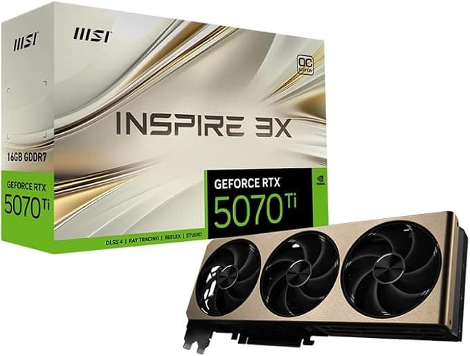 MSI GeForce RTX 5070 Ti 16GB INSPIRE 3X OC Graphics Card - Black
