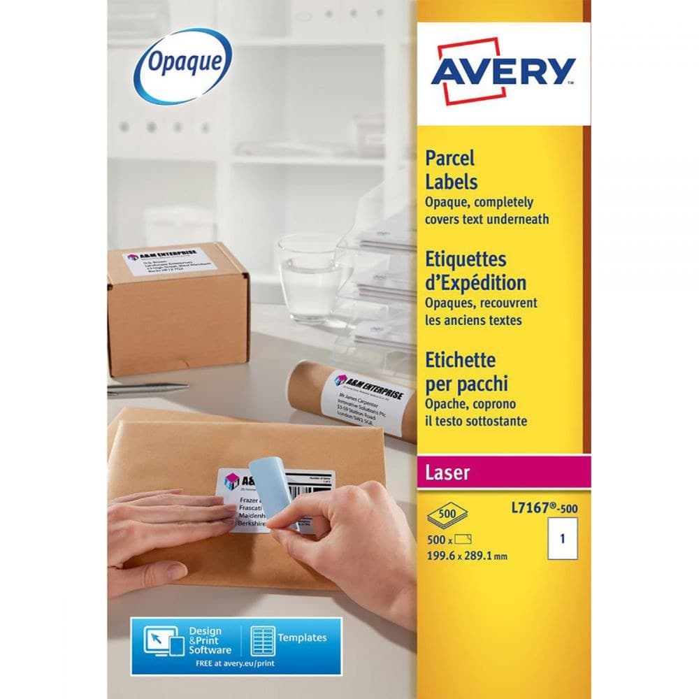 Avery L7167-500 Parcel Labels 500 sheets - 1 Label per Sheet - Image 1