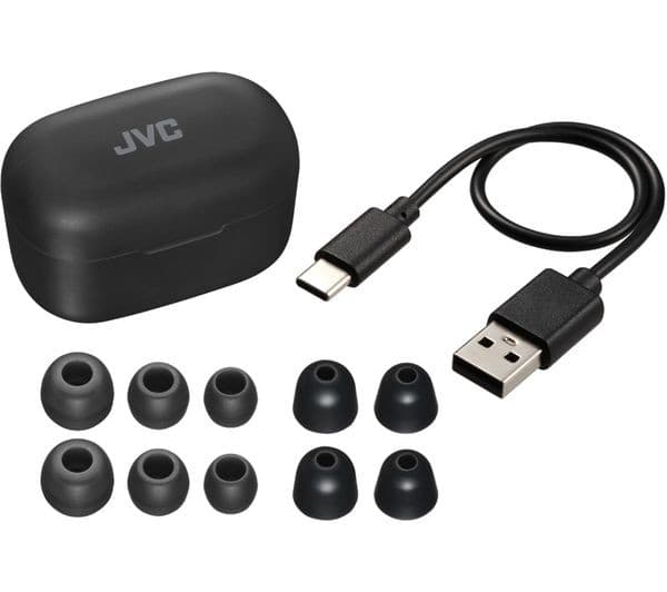 JVC Marshmallow HA-A25T Wireless Bluetooth Noise-Cancelling Earbuds - Black - Image 2
