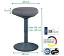 LEITZ Ergo Active Sit-Stand Stool - Dark Grey thumbnail 7