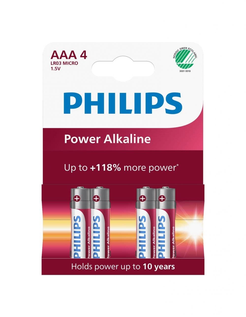 Philips Power Alkaline AAA Batteries Pack of 4 - Image 1